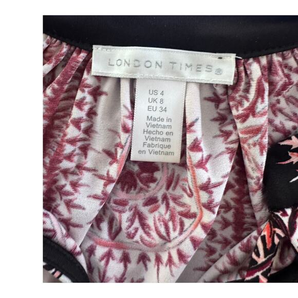 London Times Womens Size 4 Sleeveless Pattern Shift Polyester Dress - Picture 4 of 9